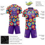 Purple White Tie Dye Soccer Jersey Custom Sublimation Uniform for Players Custom Tie Dye Purple-White Sublimation Soccer - Image 3