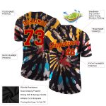 Red-Gold 3D Custom Tie Dye Performance T-Shirt for Women and Men Custom Tie Dye Red-Gold 3D Performance T-Shirt - Image 2