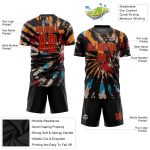 Red and Old Gold Tie Dye Soccer Uniform Jersey - Custom Sublimation Design Custom Tie Dye Red-Old Gold Sublimation Soccer - Image 3