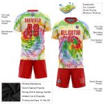 Red-White Custom Tie Dye Soccer Jersey - Sublimation Uniform for Kids and Adults Custom Tie Dye Red-White Sublimation Soccer - Image 3