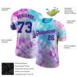 Royal-Pink Custom Tie Dye 3D Performance T-Shirt for Men and Women - Style 5071 Custom Tie Dye Royal-Pink 3D Performance - Image 2