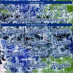 Custom Tie Dye Royal White Rainbow 3D Varsity Letterman Bomber Jacket Style 5561 Custom Tie Dye Royal-White Rainbow 3D Bomber - Image 4
