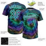 Custom Tie Dye 3D Teal White Unisex Softball Jersey - Two-Button Design, Soft Fabric Custom Tie Dye Teal-White 3D Two-Button - Image 3