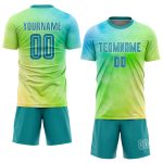 Teal White Tie Dye Sublimation Soccer Jersey Custom Uniform Custom Tie Dye Teal-White Sublimation Soccer Uniform Jersey - Image 2