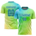 Teal White Tie Dye Sublimation Soccer Jersey Custom Uniform Custom Tie Dye Teal-White Sublimation Soccer Uniform Jersey