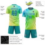 Teal White Tie Dye Sublimation Soccer Jersey Custom Uniform Custom Tie Dye Teal-White Sublimation Soccer Uniform Jersey - Image 3