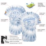 Custom Tie Dye Baseball Jersey 3D Watercolor White Light Blue Authentic Design Custom Tie Dye White-Light Blue 3D Watercolor - Image 3