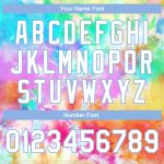 Custom Tie Dye Rainbow 3D Varsity Letterman Jacket White-Light Blue Full-Snap Style 8284 Custom Tie Dye White-Light Blue - Image 5