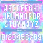 Custom Tie Dye 3D Bomber Jacket Light Blue Rainbow Varsity Letterman Full-Snap Custom Tie Dye White-Light Blue Rainbow 3D - Image 5