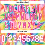 Custom Tie Dye Rainbow Baseball Jersey - White-Pink 3D Watercolor Design Authentic Jersey Custom Tie Dye White-Pink 3D Watercolor - Image 5