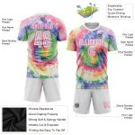 Pink White Tie Dye Soccer Jersey Custom Sublimation Uniform Custom Tie Dye White-Pink Sublimation Soccer Uniform Jersey - Image 3