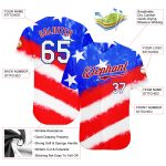 3D American Flag Tie Dye Baseball Jersey White-Royal Custom Design Custom Tie Dye White-Royal 3D American Flag Authentic - Image 3