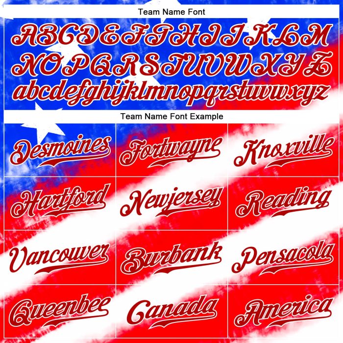 3D American Flag Tie Dye Baseball Jersey White-Royal Custom Design Custom Tie Dye White-Royal 3D American Flag Authentic - Image 4