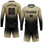 Custom Vegas Gold Black Soccer Jersey Long Sleeve Fade Fashion Uniform Custom Vegas Gold Black Sublimation Long Sleeve Fade - Image 2