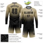 Custom Vegas Gold Black Soccer Jersey Long Sleeve Fade Fashion Uniform Custom Vegas Gold Black Sublimation Long Sleeve Fade - Image 3