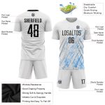 Custom Sublimation Soccer Uniform Jersey in White, Black, and Light Blue Custom White Black-Light Blue Sublimation Soccer - Image 3