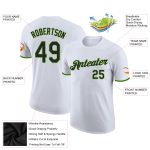 Custom Performance T-Shirt in White and Black with Neon Green Accents Custom White Black-Neon Green Performance T-Shirt - Image 2