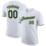 Custom Performance T-Shirt in White and Black with Neon Green Accents Custom White Black-Neon Green Performance T-Shirt