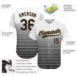 Custom 3D Pattern Baseball Jersey - Authentic White Black Old Gold Design Custom White Black-Old Gold 3D Pattern Design Authentic - Image 3