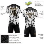 Custom Sublimation Soccer Jersey White Black Old Gold Style 1831 Custom White Black-Old Gold Sublimation Soccer Uniform Jersey - Image 3