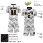 Custom Soccer Uniform Jersey White Black Old Gold Sublimation Style 2679 Custom White Black-Old Gold Sublimation Soccer Uniform - Image 3