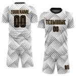 Custom Soccer Uniform Jersey White Black Old Gold Sublimation Style 2679 Custom White Black-Old Gold Sublimation Soccer Uniform - Image 2