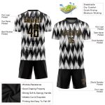 Custom Sublimation Soccer Jersey White Black Old Gold Style 4558 Custom White Black-Old Gold Sublimation Soccer Uniform Jersey - Image 3