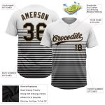 Custom Unisex Softball Jersey - Two-Button Design in White, Black, and Old Gold Custom White Black-Old Gold Two-Button Unisex - Image 3