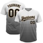 Custom Unisex Softball Jersey - Two-Button Design in White, Black, and Old Gold Custom White Black-Old Gold Two-Button Unisex