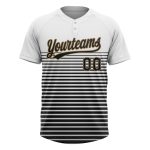 Custom Unisex Softball Jersey - Two-Button Design in White, Black, and Old Gold Custom White Black-Old Gold Two-Button Unisex - Image 2