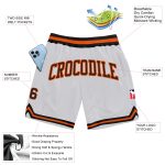 Custom Authentic Black-Orange Basketball Shorts - Personalized Throwback Design Custom White Black-Orange Authentic Throwback - Image 2