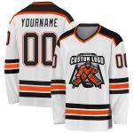 Custom Black Orange Hockey Jersey for Fans - Personalized White Sport Team Apparel Custom White Black-Orange Hockey Jersey