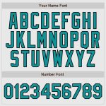 Custom Aqua Black Pinstripe Baseball Jersey with Raglan Sleeves - Authentic White Black Design Custom White Black Pinstripe - Image 4