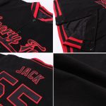 Custom Black Gold Pinstripe Bomber Jacket Full-Snap Varsity Letterman Custom White Black Pinstripe Black-Gold Bomber Full-Snap - Image 2