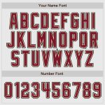 Custom Pinstripe Baseball Jersey, Black Crimson Authentic Raglan Sleeves, White Design Custom White Black Pinstripe Crimson-Black - Image 4