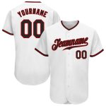 Custom Authentic Baseball Jersey in White and Black-Red Design Custom White Black-Red Authentic Baseball Jersey