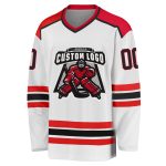 Custom Black Red White Hockey Jersey - Personalized Team Apparel for Sports Fans Custom White Black-Red Hockey Jersey - Image 2