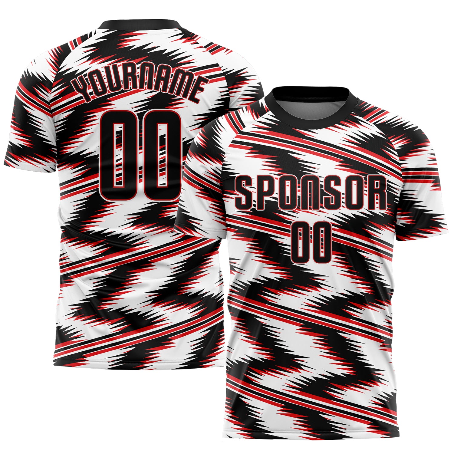 Custom Sublimation Soccer Jersey - White Black Red Uniform for Teams Custom White Black-Red Sublimation Soccer Uniform Jersey