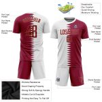 Custom Qatari Flag Soccer Jersey White Crimson-Old Gold Sublimation Uniform Custom White Crimson-Old Gold Sublimation Qatari - Image 3
