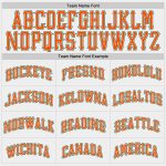 Custom Baseball Jersey Orange Green Pinstripe Raglan Sleeves - Authentic White Green Design Custom White Green Pinstripe - Image 5