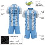 Custom Sublimation Soccer Uniform Jersey - Light Blue and Black Color Design Custom White Light Blue-Black Sublimation Soccer - Image 3