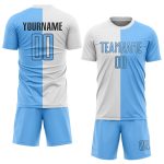Custom Sublimation Soccer Uniform Jersey - White Light Blue Black Fashion Design Custom White Light Blue-Black Sublimation - Image 2