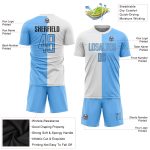 Custom Sublimation Soccer Uniform Jersey - White Light Blue Black Fashion Design Custom White Light Blue-Black Sublimation - Image 3