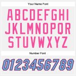 Custom Two Tone Bomber Jacket White Light Blue Pink Black Full-Snap Varsity Letterman Custom White Light Blue Pink-Black - Image 5