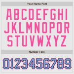 Custom Light Blue-Pink Pinstripe Baseball Jersey with Raglan Sleeves Custom White Light Blue Pinstripe Light Blue-Pink Authentic - Image 4