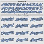 Custom Light Blue Pinstripe Baseball Jersey for Fathers Day - Authentic Raglan Sleeves in White & Steel Gray Custom White - Image 5