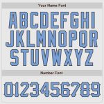 Custom Light Blue Pinstripe Baseball Jersey for Fathers Day - Authentic Raglan Sleeves in White & Steel Gray Custom White - Image 4