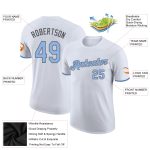 Light Blue Steel Gray Custom Performance T-Shirt for Men and Women Custom White Light Blue-Steel Gray Performance T-Shirt - Image 2
