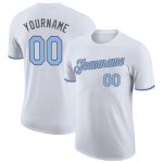 Light Blue Steel Gray Custom Performance T-Shirt for Men and Women Custom White Light Blue-Steel Gray Performance T-Shirt