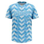 Custom White Light Blue Unisex Two-Button Softball Jersey for Men and Women Custom White Light Blue Two-Button Unisex Softball - Image 2